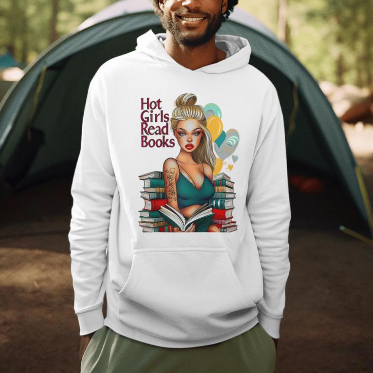 Hot Girls Read Books Spicy Bookish Girl Dark Romance Reader Raglan Baseball Tee Men Hoodie