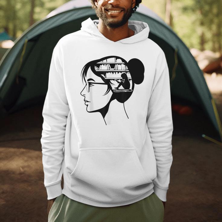 Just a Girl Who Loves Books Reading Silhouette Graphic Men Hoodie