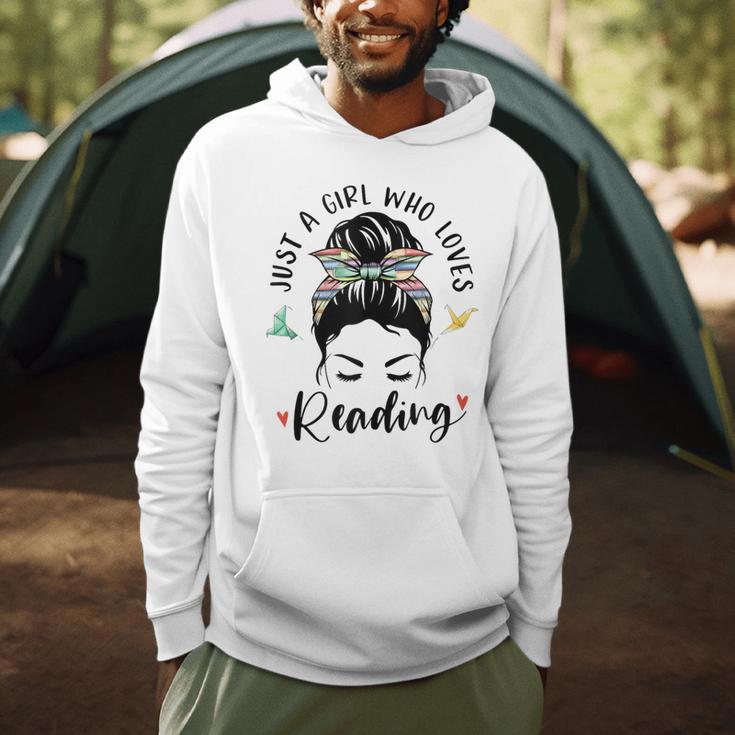 Just A Girl Who Loves Reading Hair Bun For Book Lover Men Hoodie