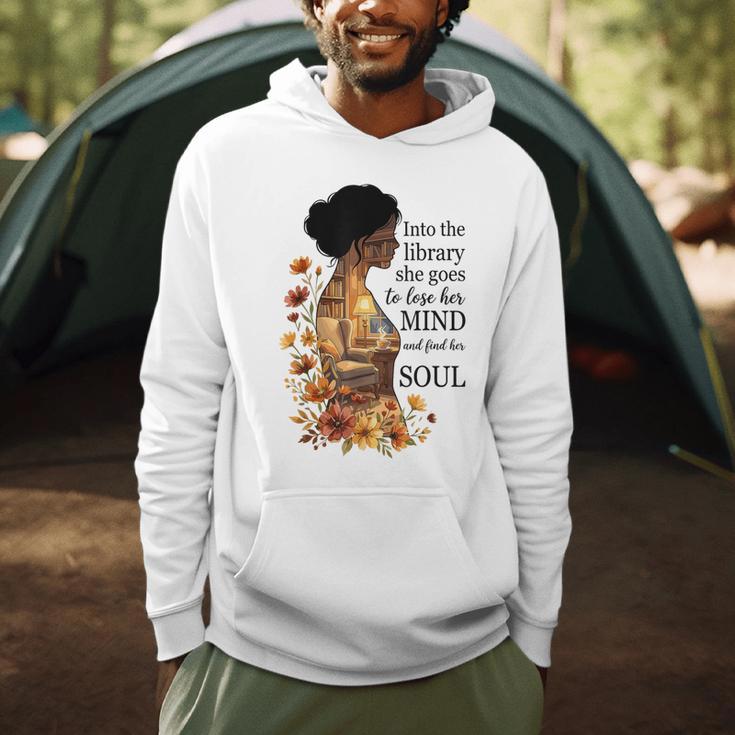 Into The Library She Goes Lose Her Mind Find Her Soul Book Men Hoodie