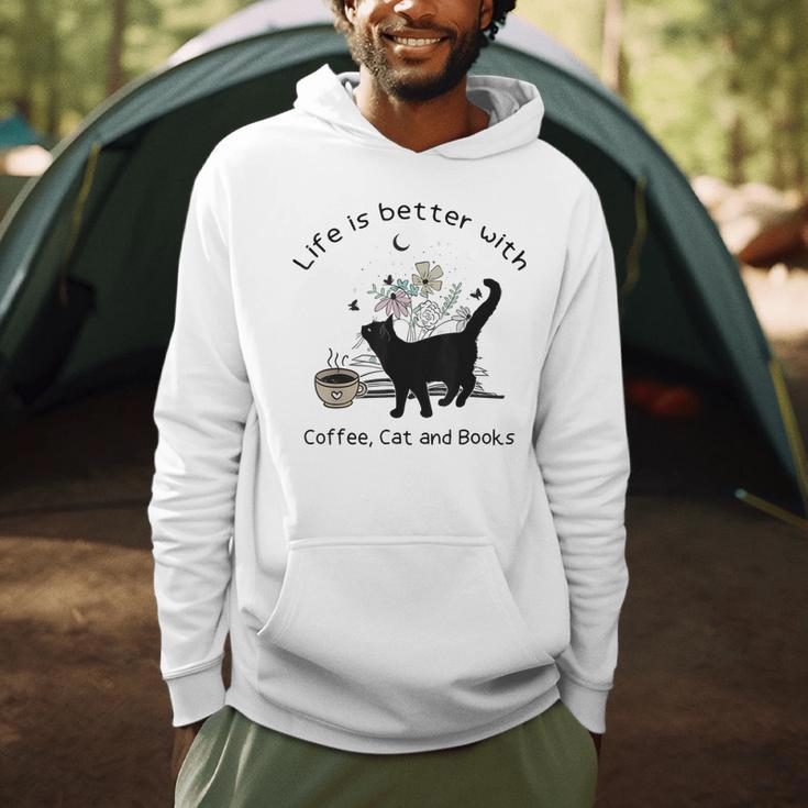Life Is Better With Coffee Cat And Books Cat Sayings For Men Women Girls Kids Men Hoodie Life Is Better With Coffee Cat And Books Cat Sayings For Men Women Girls Kids Men Hoodie