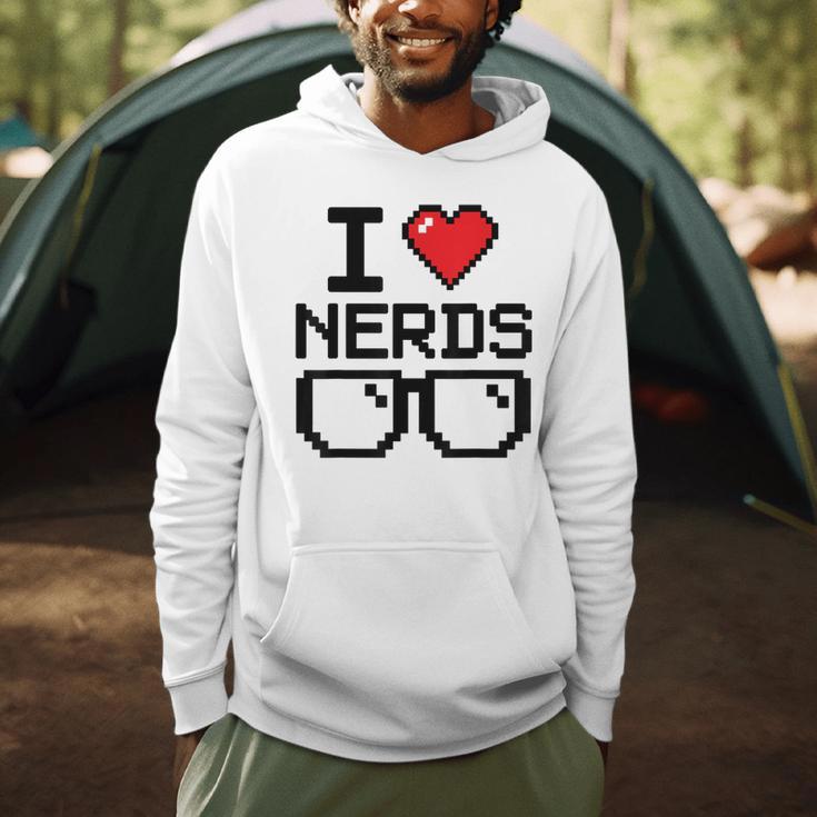 I Love Nerds For Science Or Book Lovers And Knowledge Geeks Men Hoodie