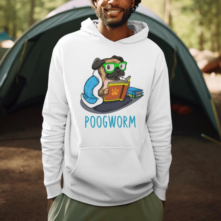 Nerdy Pug Reading Books Poogworm Pug Bookworm Men Hoodie