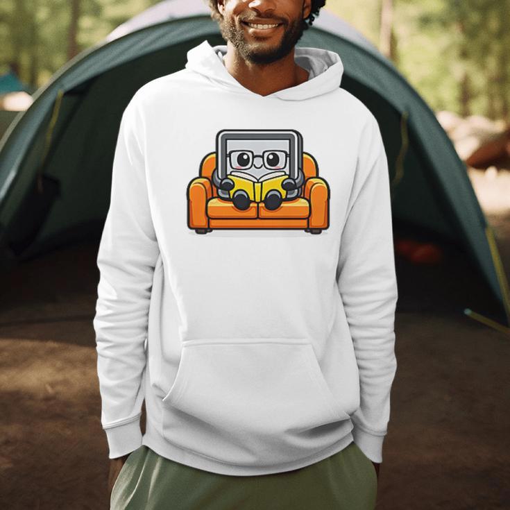 Proud Library Patron Cute Tablet Reading a Book Men Hoodie Proud Library Patron Cute Tablet Reading a Book Men Hoodie