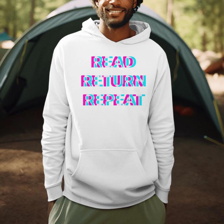 Read Return Repeat Bookworm Reading Teacher Librarian Book Men Hoodie