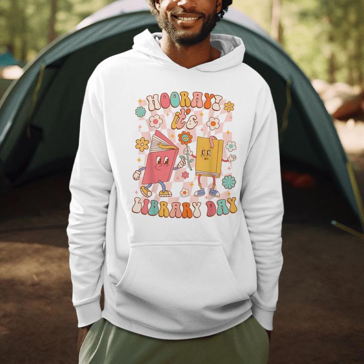 Reading Book Lover School Librarian Hooray It's Library Day Men Hoodie