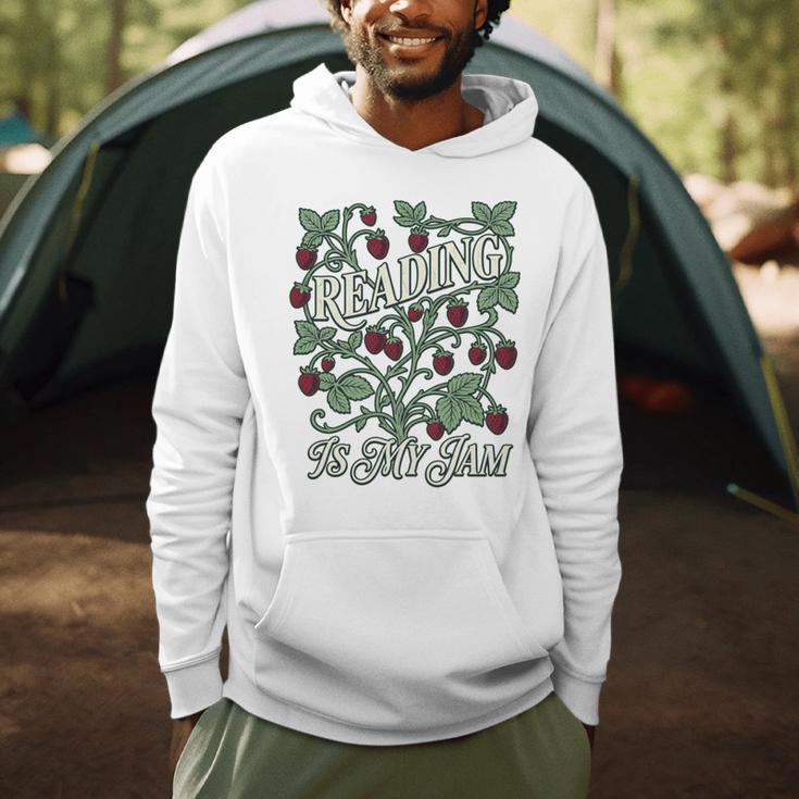 Reading Is My Jam Book Lover Botanical Strawberry Art Comfort Colors Crop Top Men Hoodie