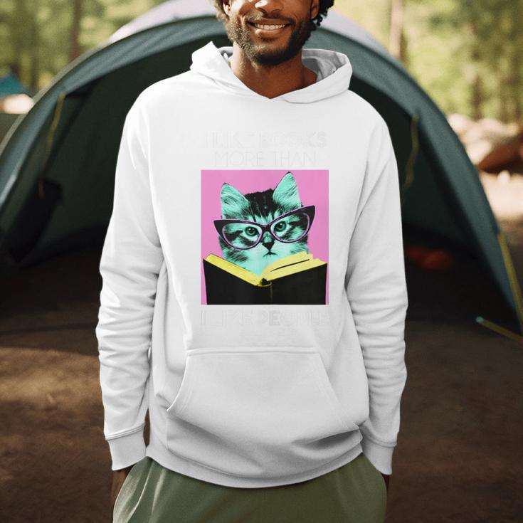 Reading Kitty I Like Books Men Hoodie