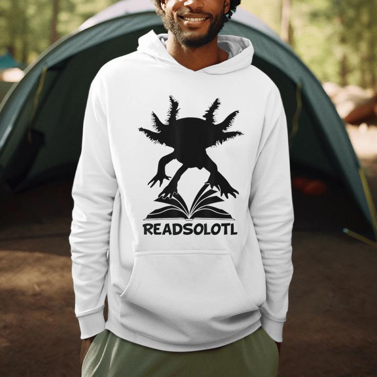 Readsolotl Axolotls Funny Kids Reading Fish Books Kawaii Men Hoodie