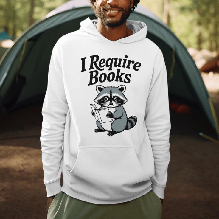 I Require Books Raccoon Reading For Book Lovers Men Hoodie