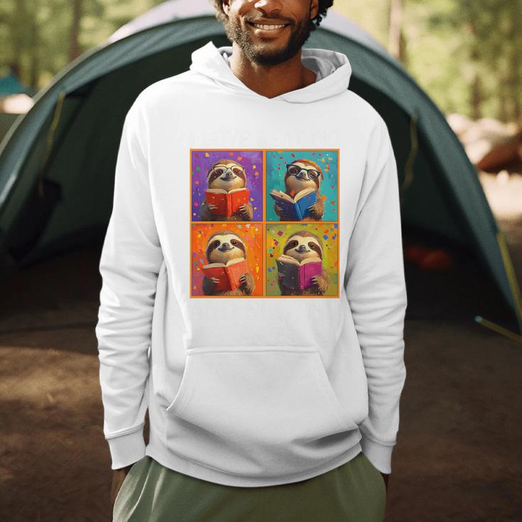 Sloth Love Reading And Sloths Child Book Lover Premium Tri-Blend Men Hoodie