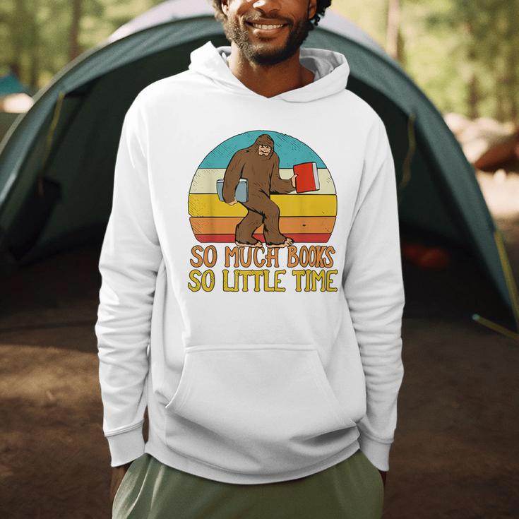 So Much Books So Little Time Reading Books Lover Bigfoot Men Hoodie