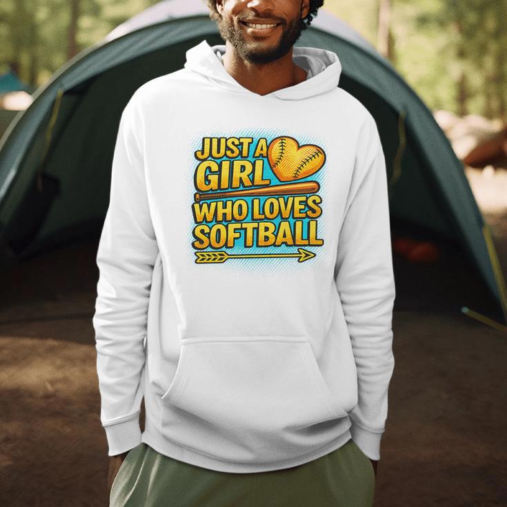 Softball Just A Girl Comic Book Style Graphic For Teens Premium Tri-Blend Men Hoodie