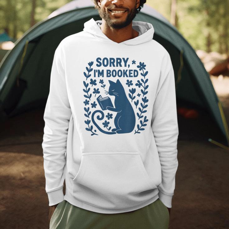 Sorry I'm Booked Cat Reading Book Boho Flowers Vintage Men Hoodie Sorry I'm Booked Cat Reading Book Boho Flowers Vintage Men Hoodie