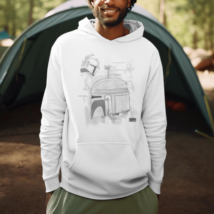 Star Wars The Book Of Boba Fett Helmet Schematic V-4 Men Hoodie