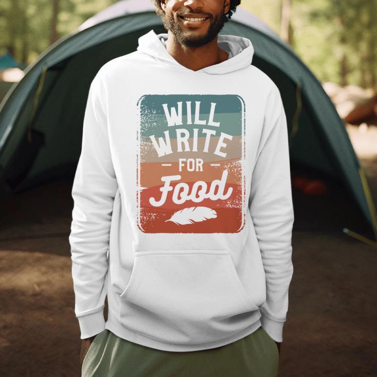 Will Write For Food Author Book Writer Men Hoodie Will Write For Food Author Book Writer Men Hoodie