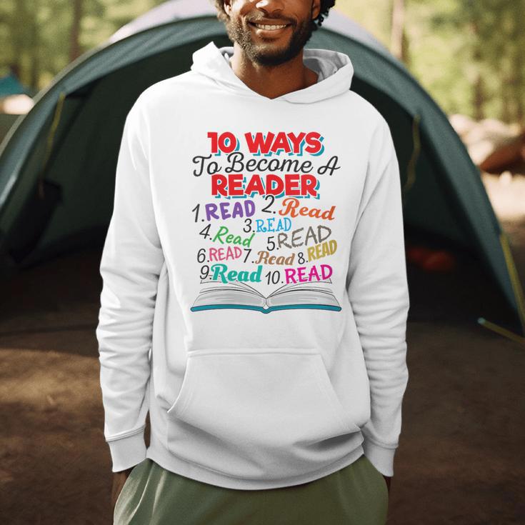 Women's Book Lover 10 Ways To Become a Reader Quote Men Hoodie