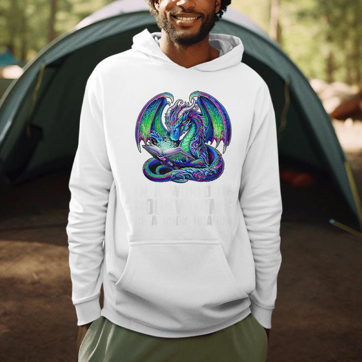 In a World Of Bookworms Be a Book Dragon Reading Men Hoodie In a World Of Bookworms Be a Book Dragon Reading Men Hoodie