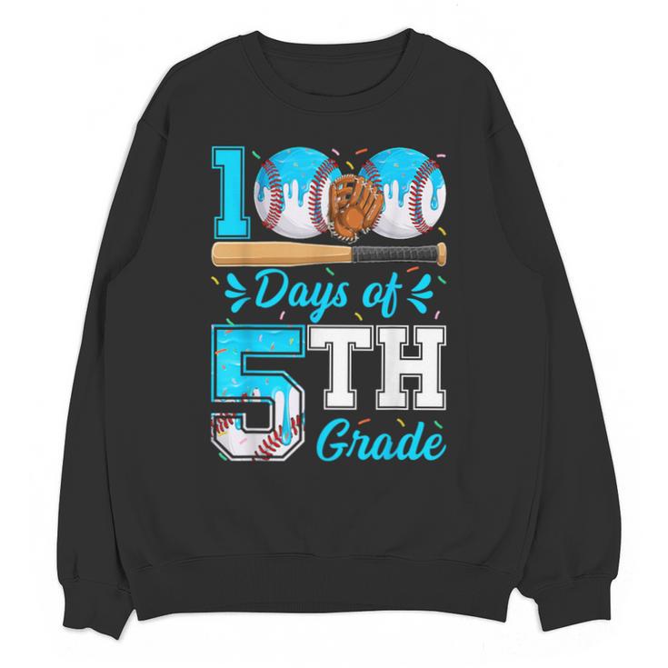 100 Days Of 5th Grade Baseball 100th Day Of School Boys Kids Unisex Sweatshirt