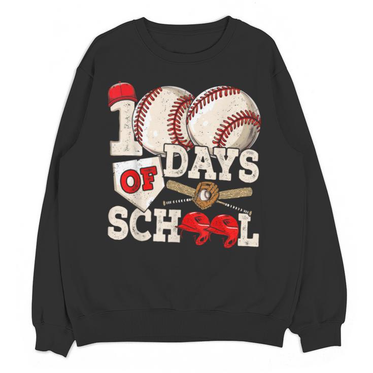 100 Days Of School Baseball 100th Day Of School Kids Teacher Unisex Sweatshirt