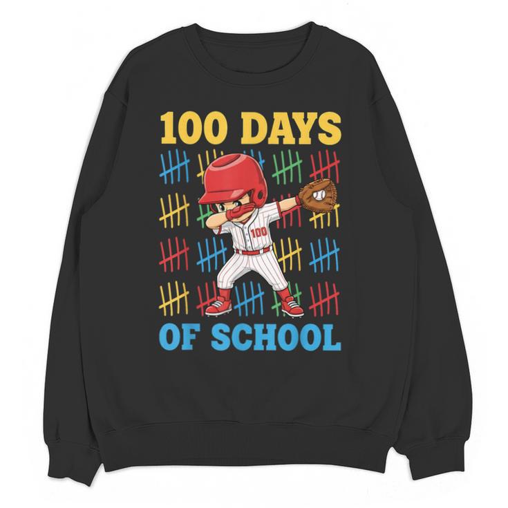 100 Days Of School Baseball Bat 100th Day Of School Boys Unisex Sweatshirt