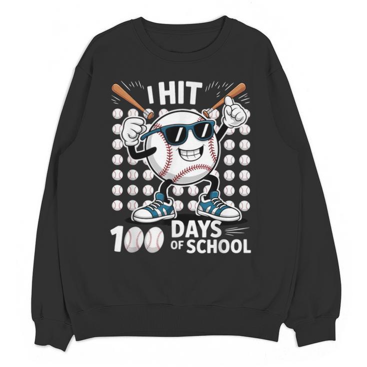 100 Days Of School Baseball Bat 100th Day Of School Unisex Sweatshirt