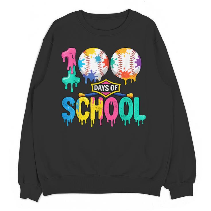 100 Days Of School Baseball Boys Kids Colorful 100th Day Unisex Sweatshirt