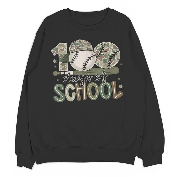 100 Days Of School Baseball Camo Celebration Unisex Sweatshirt