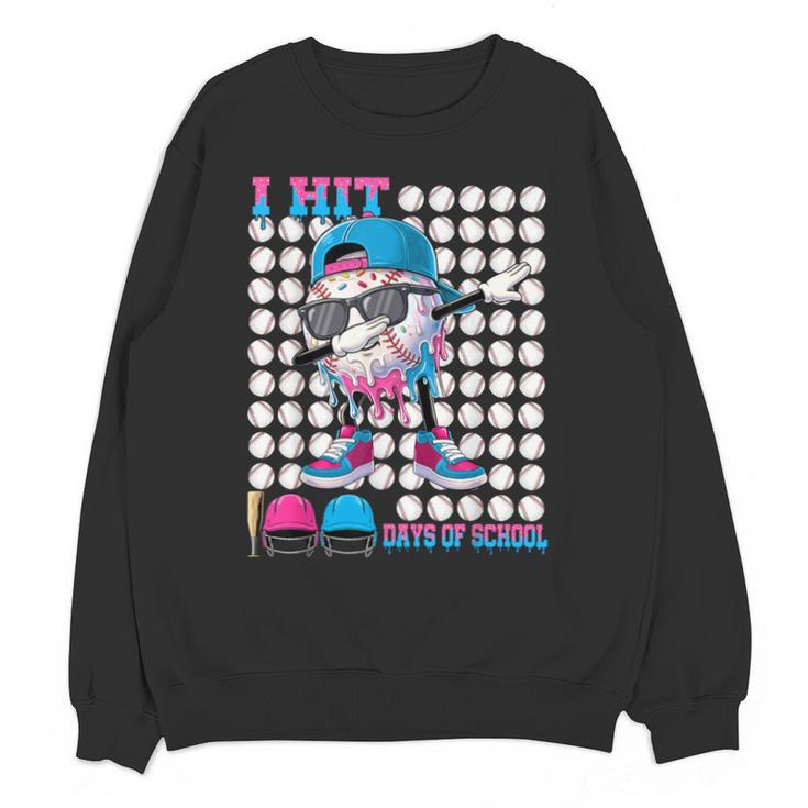 100 Days Of School Baseball Drip Boys Kids 100th Day School Unisex Sweatshirt