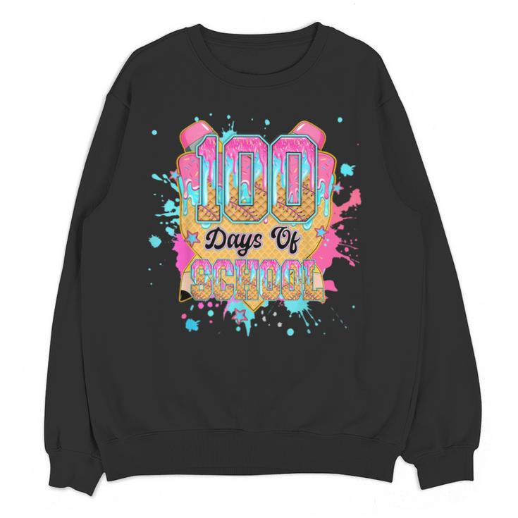 100 Days Of School Baseball Drip Boys Kids 100th Day Unisex Sweatshirt
