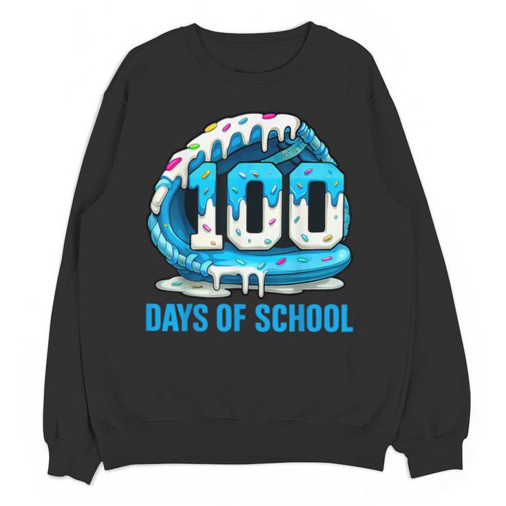 100 Days Of School Baseball Drip Ice Cream Kid Boy 100th Day Unisex Sweatshirt