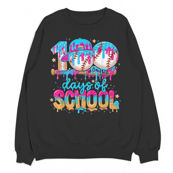 100 Days Of School Baseball Ice Cream For Boy Girl Kids Unisex Sweatshirt