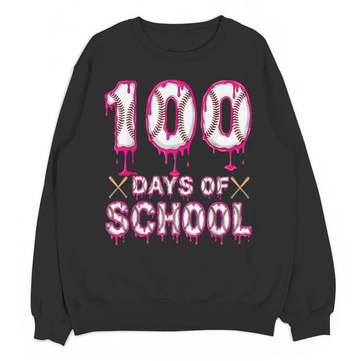 100 Days Of School Baseball Ice Cream Drip 100th Day Boys Unisex Sweatshirt