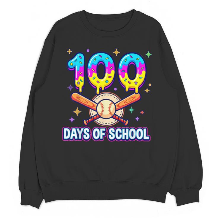 100 Days Of School Baseball Ice Cream Drip Kids Boys Teacher Unisex Sweatshirt 100 Days Of School Baseball Ice Cream Drip Kids Boys Teacher Unisex Sweatshirt