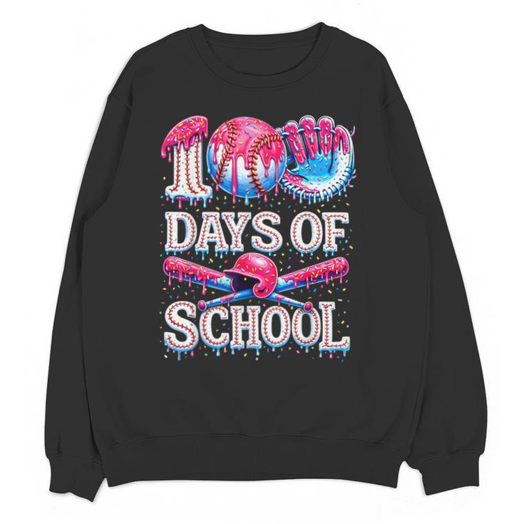 100 Days Of School Baseball Lover Donut Drip Boy Girl Unisex Sweatshirt