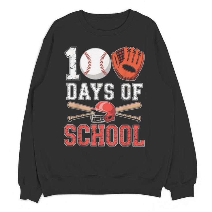 100 Days Of School Baseball Player Teacher Student Unisex Sweatshirt