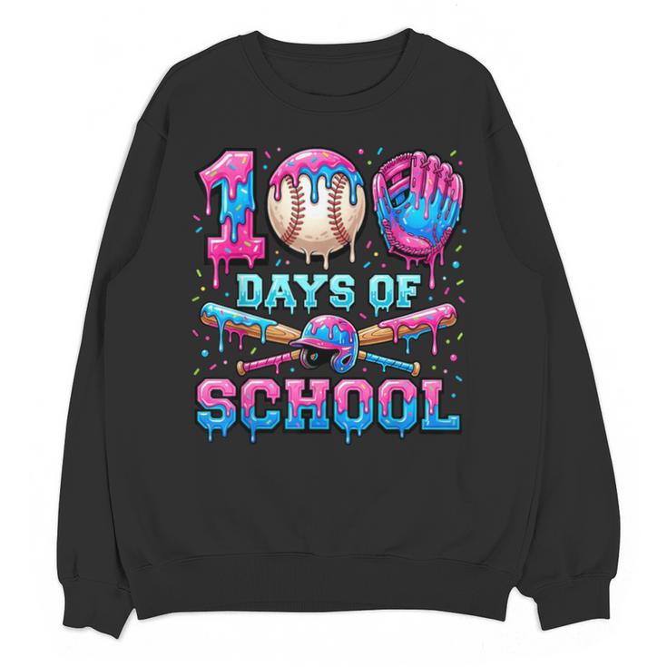 100 Days Of School Baseball Sports Drip Graphic Unisex Sweatshirt