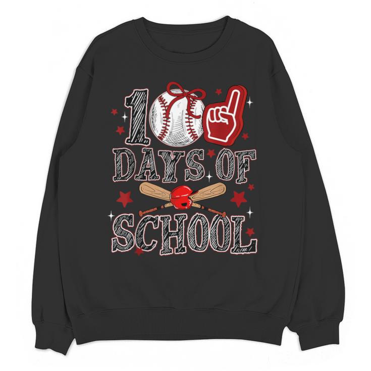 100 Days Of School Baseball Teacher 100 Days Smarter Student Unisex Sweatshirt