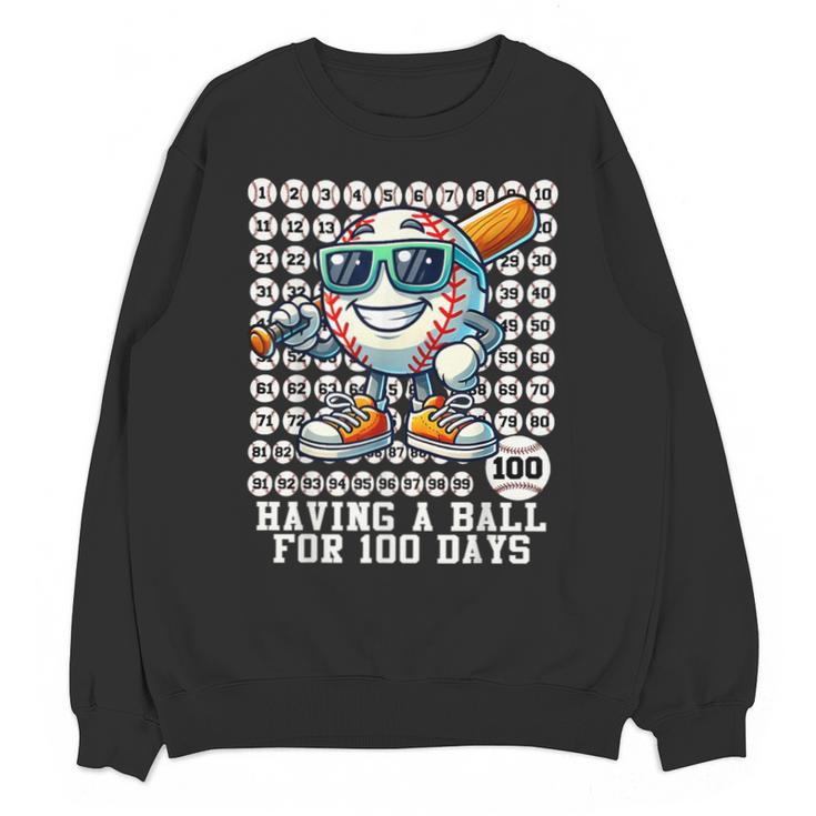 100 Days Of School Boys Baseball 100th Day Of School Kids Unisex Sweatshirt