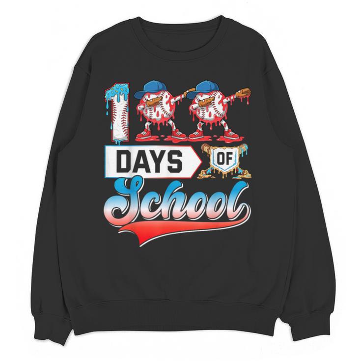 100 Days Of School Boys Baseball Drip 100th Day Dabbing Ball Unisex Sweatshirt