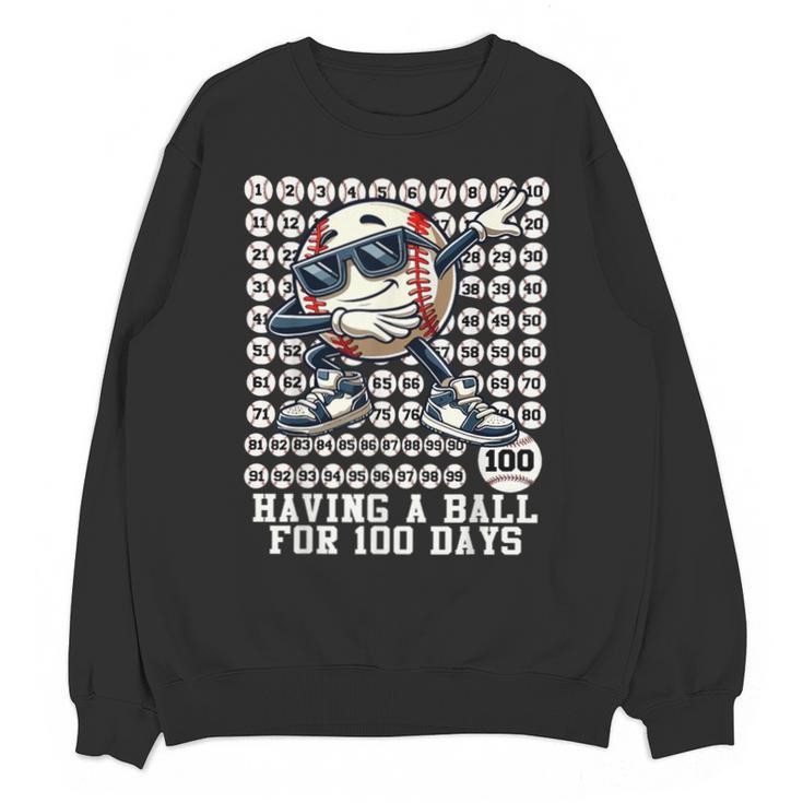 100 Days Of School Boys Dabbing Baseball 100th Day Of School Unisex Sweatshirt