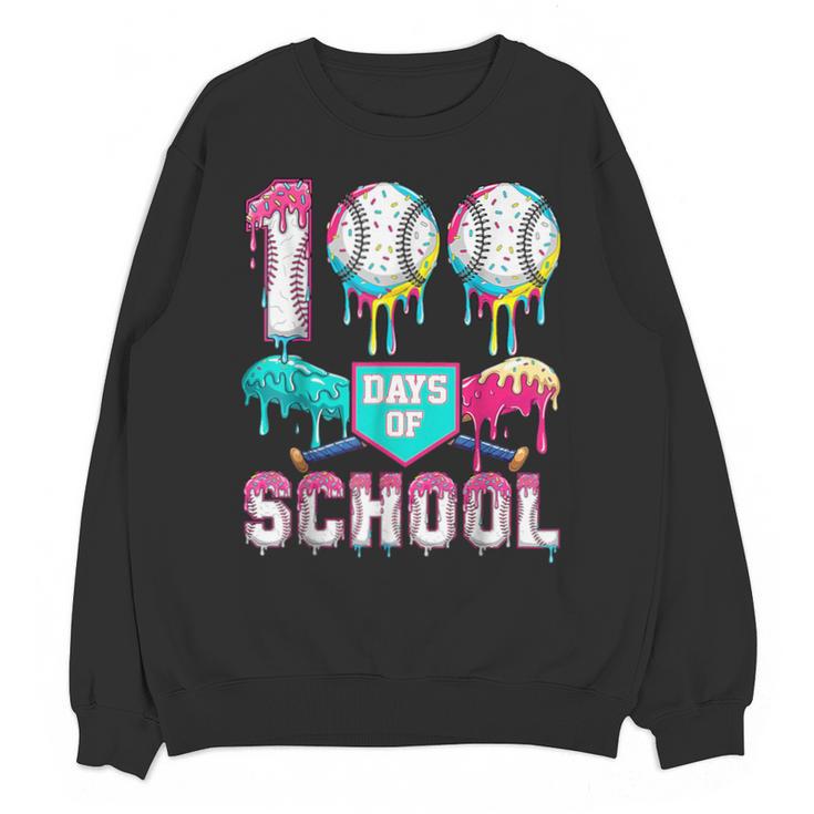 100 Days Of School Boys Kids 100th Day Of School Baseball Unisex Sweatshirt