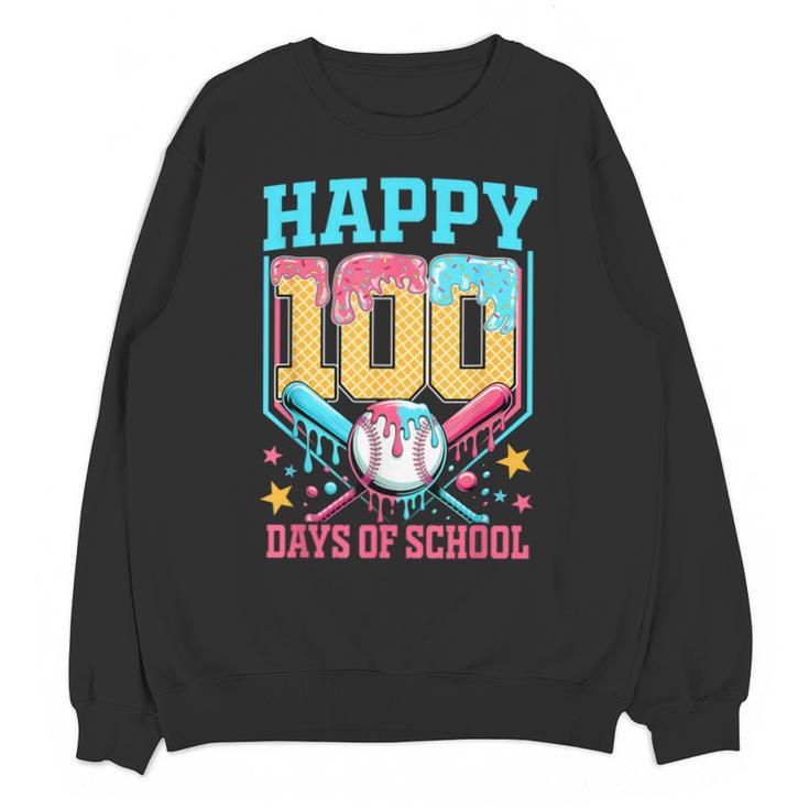 100 Days Of School Kids Baseball Drip 100th Day Of School Unisex Sweatshirt