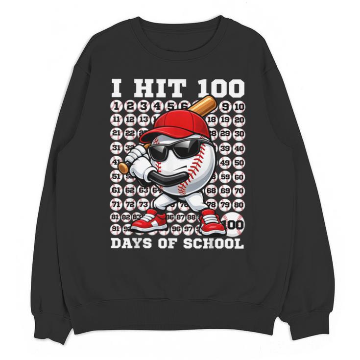 100 Days Of School Retro Baseball Sport For Boys Teachers Unisex Sweatshirt