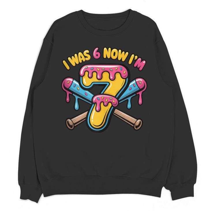I Was 6 Now I'm 7 Dripping Ice Cream Baseball 67 Drip Unisex Sweatshirt