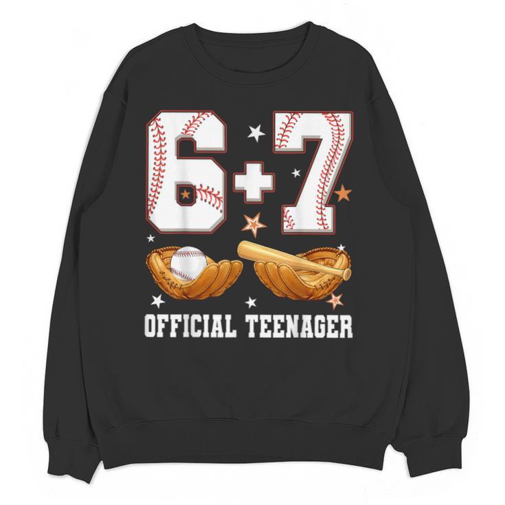 67 13 Year Old Official Teenager Baseball Boy 13th Birthday Unisex Sweatshirt