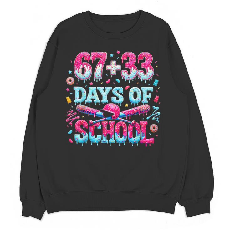 67 33 Days Of School Baseball Drip 100th Day Of School Boys Unisex Sweatshirt