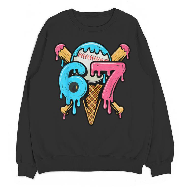 67 Baseball Ice Cream Drip Player Unisex Sweatshirt