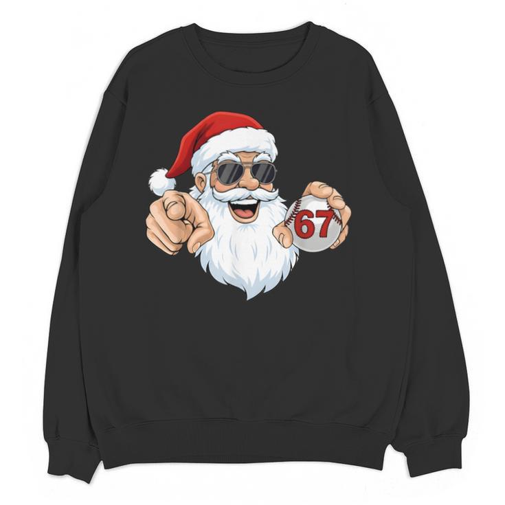 67 Baseball Santa Six Seven Meme Christmas Men Women Kids Unisex Sweatshirt