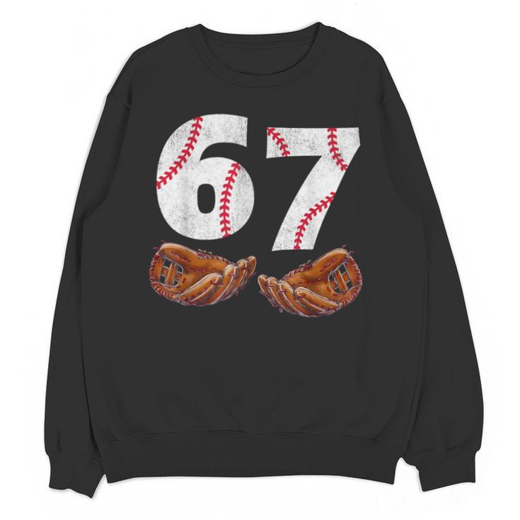 67 Trend Baseball Glove Number Style Unisex Sweatshirt